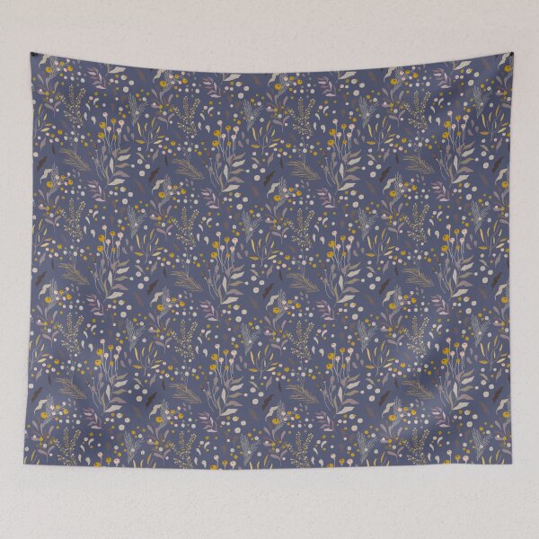 Item preview,  Floral seamless pattern, berries, petals, twigs on a colored background. designed and sold by UVI-CA.
