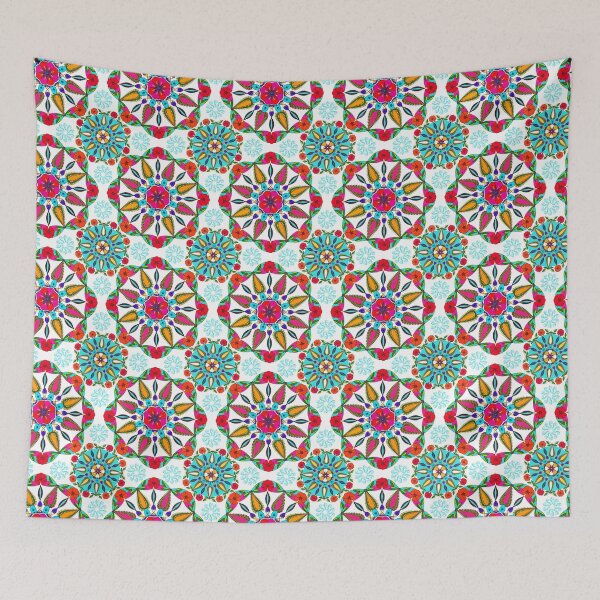 Item preview, Dazzling rainbow mandala flowers seamless pattern designed and sold by AleFairyland.