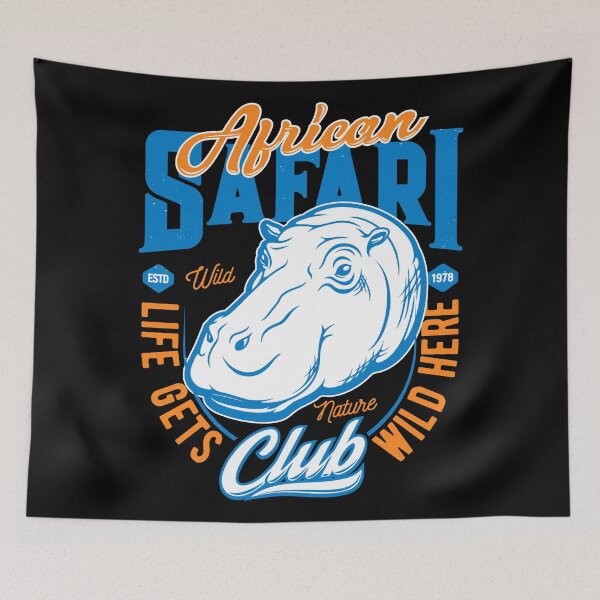 Item preview, African Safari - Design with African Safari and a Hippo designed and sold by velisani.