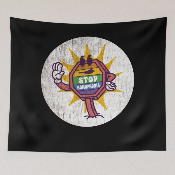 Item preview, Distressed Stop Homophobia Support LGBTQ Flag Pride Month  designed and sold by SereneSouls.
