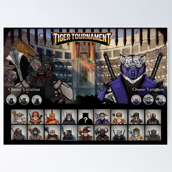 Tiger Tournament - Tiger Cerberus Art Board Print for Sale by