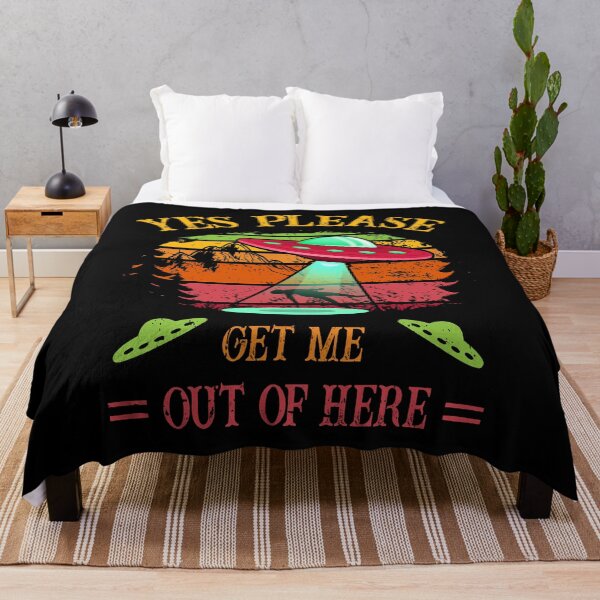 Item preview, UFO - Alien - Yes Please, Get Me Out Of Here Retro designed and sold by Shirt-Designs.