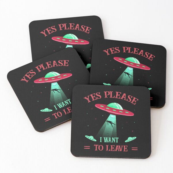 Item preview, UFO - Alien - Yes Please, I want to leave Retro designed and sold by Shirt-Designs.