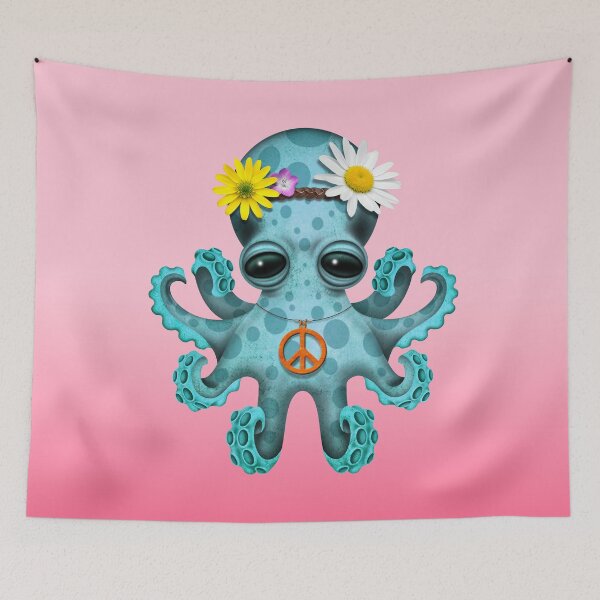 Item preview, Cute Blue Baby Octopus Hippie designed and sold by JeffBartels.