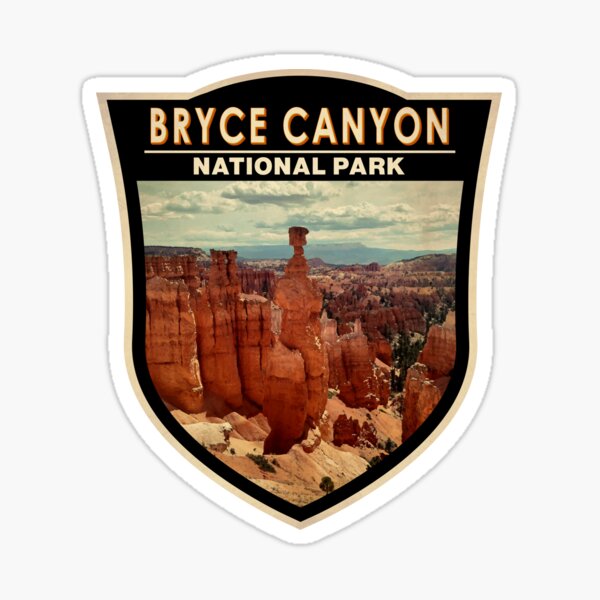 Vista previa del artículo con la obra «Insignia de acuarela del Parque Nacional Bryce Canyon, Utah», diseñado y vendido por KrisSidDesigns.