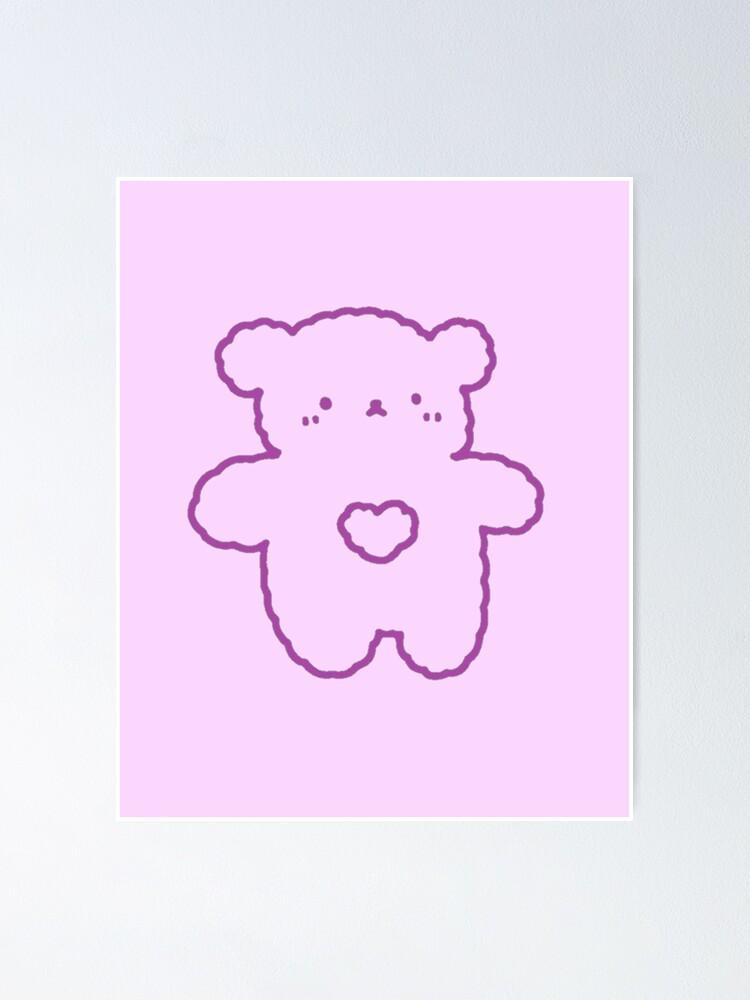 "Lila Teddybär-Umriss" Poster von CosmicCowboyy | Redbubble