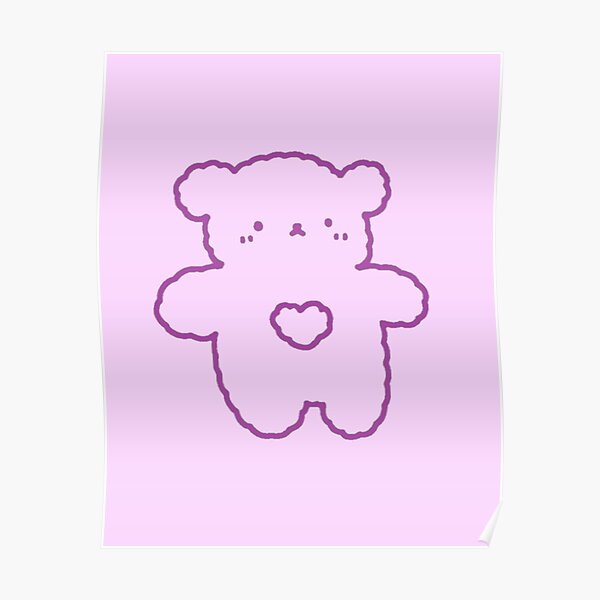 "Lila Teddybär-Umriss" Poster von CosmicCowboyy | Redbubble