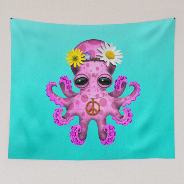 Item preview, Cute Pink Baby Octopus Hippie designed and sold by JeffBartels.