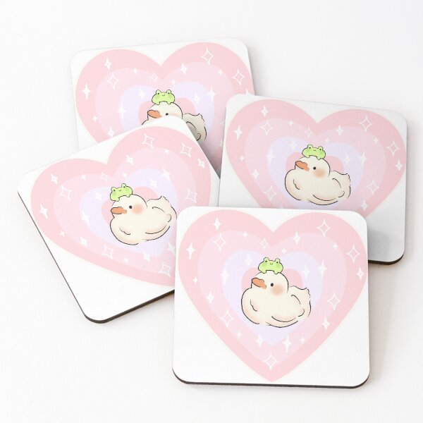 Item preview, sparkling duck love heart designed and sold by Pastel Calico.