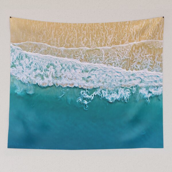 Item preview, Ocean waves washing the beach, aerial view designed and sold by UnlockingDesign.