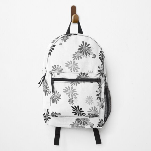Item preview, Crazy Daisy Grayscale Floral Design on a White Background, Large Sized Repeating Pattern designed and sold by Nicolette Olivier.