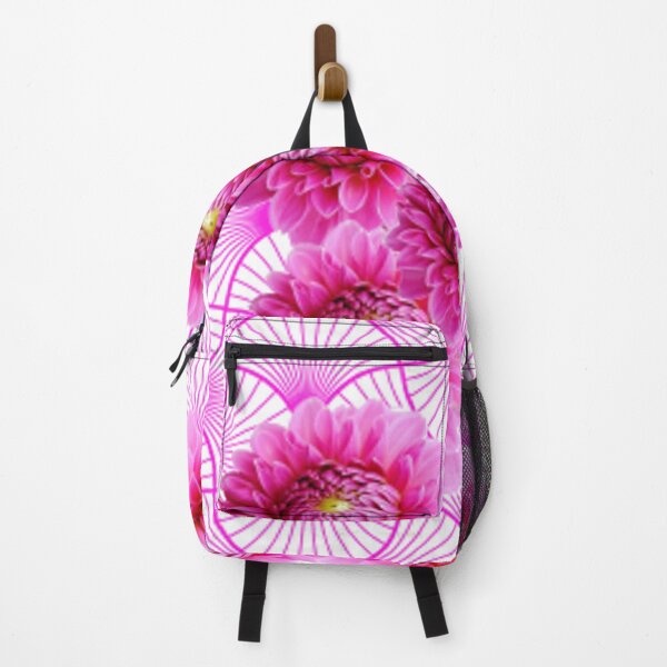 Item preview, FUCHSIA DAHLIA FLOWERS GEOMETRIC PATTERN PINK ART designed and sold by sharlesart.