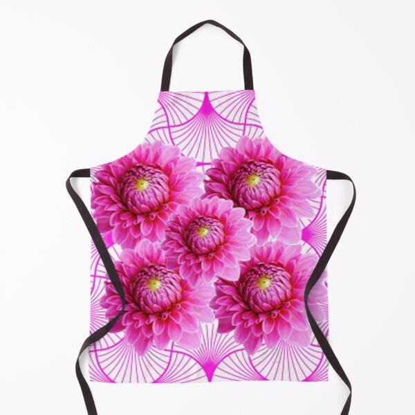 Item preview, FUCHSIA DAHLIA FLOWERS GEOMETRIC PATTERN PINK ART  designed and sold by sharlesart.
