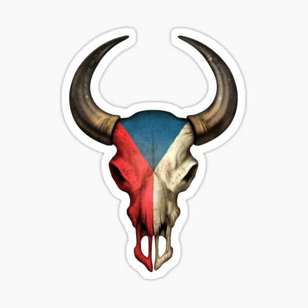 Item preview, Czech Republic Flag Bull Skull designed and sold by JeffBartels.