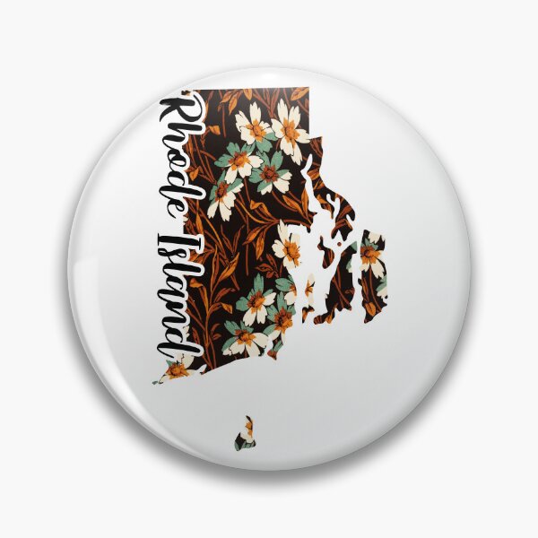 Item preview, Floral Map of USA States Rhode Island - Map of Rhode Island designed and sold by AmethystMurad.