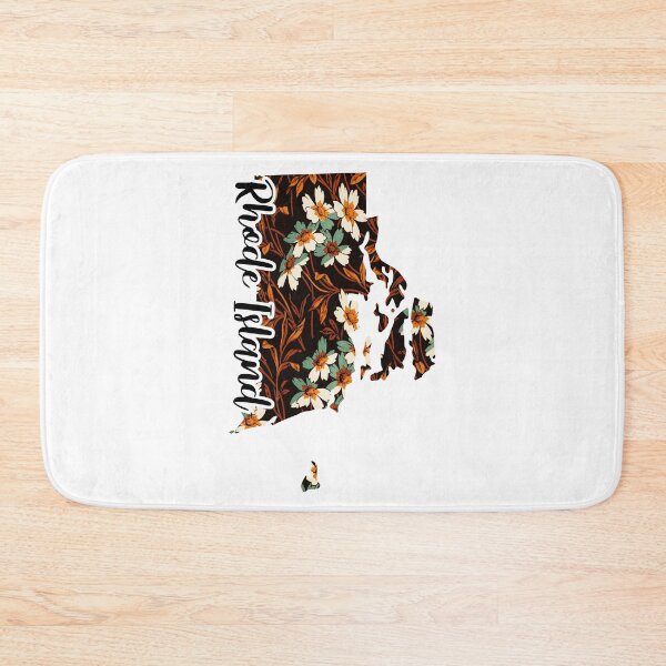 Item preview, Floral Map of USA States Rhode Island - Map of Rhode Island designed and sold by AmethystMurad.