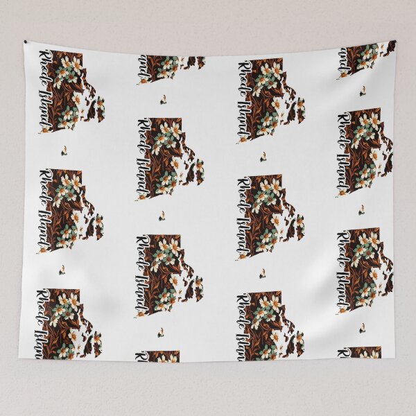 Item preview, Floral Map of USA States Rhode Island - Map of Rhode Island designed and sold by AmethystMurad.