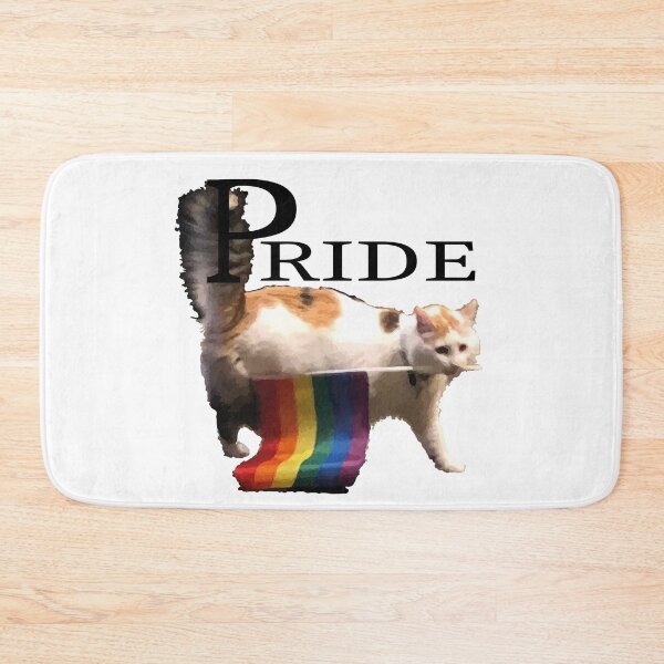 Item preview, Pride cat with LGBTQ flag designed and sold by AkraidaxDesign.