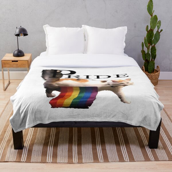 Item preview, Gato del orgullo con bandera LGBTQ designed and sold by AkraidaxDesign.
