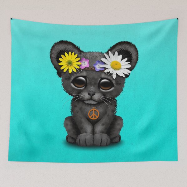Item preview, Cute Hippie Black panther Cub designed and sold by JeffBartels.