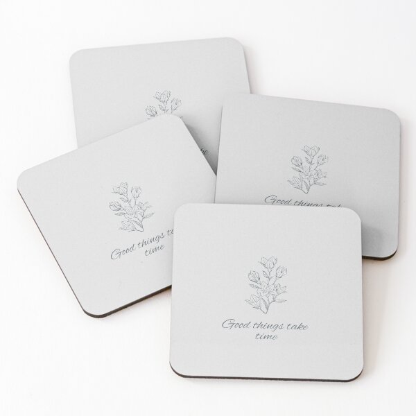Item preview, Abstract Flower Line - Good things take time -inspirational quotes designed and sold by Levated.