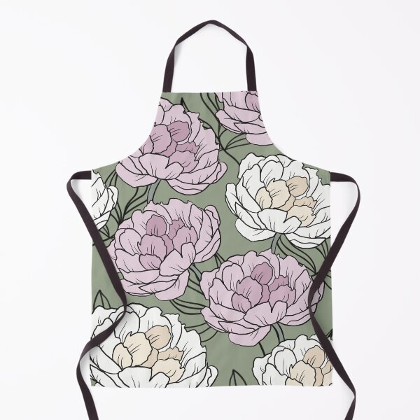 Item preview, The white and pink peonies in a lovely pattern pale green background designed and sold by marina63.