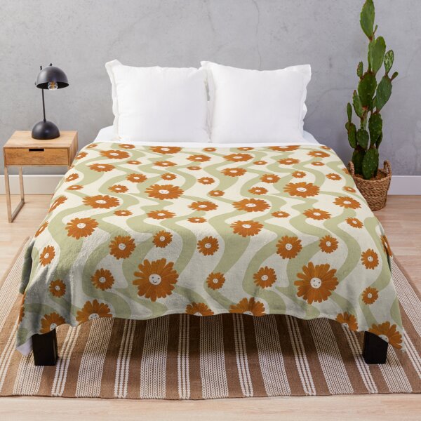 Item preview, Cute retro style smiley face - happy vibes print pattern designed and sold by RSDigitalPrintDesign.