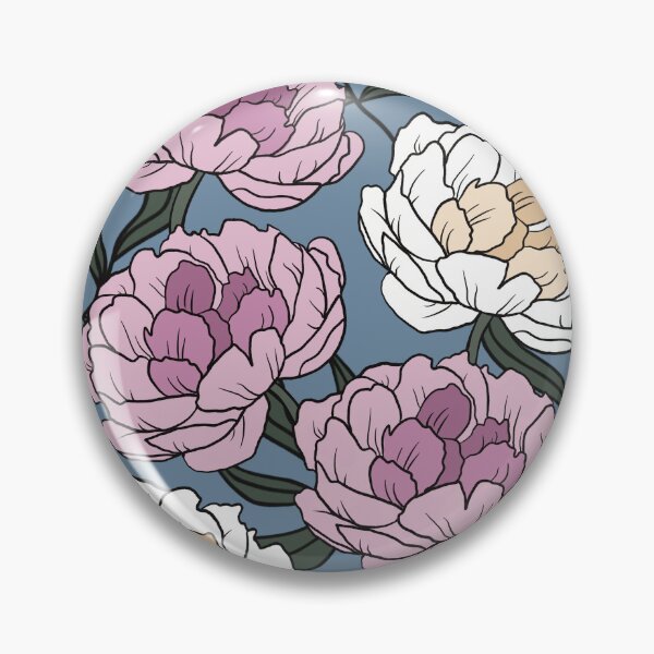 Item preview, The white and pink peonies in a lovely pattern pale blue background designed and sold by marina63.