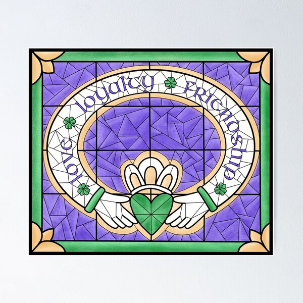 Item preview, Claddagh Ring Stained Glass designed and sold by JoyfulJen.