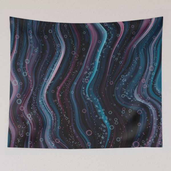Item preview, Float with the flow, abstract  image of flowing colors and floating bubbles designed and sold by marina63.