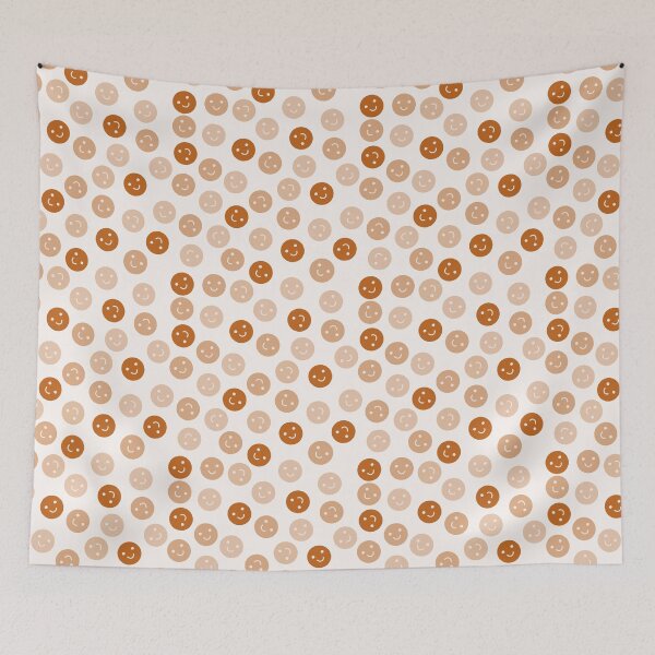 Item preview, Cute retro style smiley face - happy vibes print pattern designed and sold by RSDigitalPrintDesign.