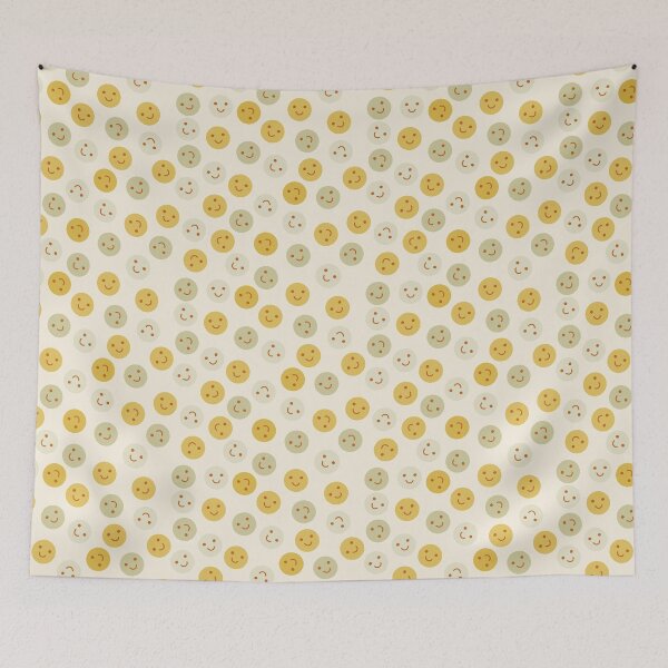 Item preview, Cute retro style smiley face - happy vibes print pattern designed and sold by RSDigitalPrintDesign.