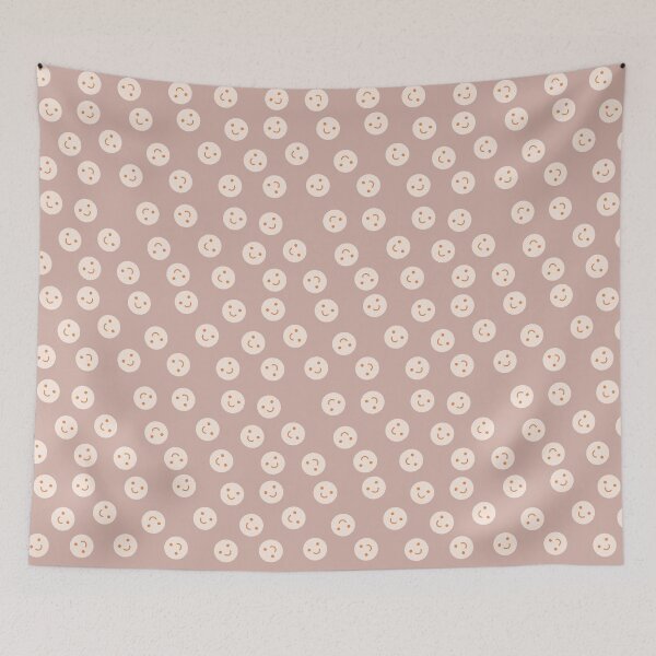 Item preview, Cute retro style smiley face - happy vibes print pattern designed and sold by RSDigitalPrintDesign.