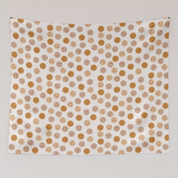 Item preview, Cute retro style smiley face - happy vibes print pattern designed and sold by RSDigitalPrintDesign.