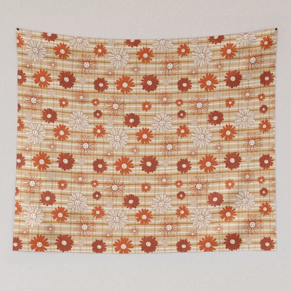 Item preview, Cute retro style smiley face - happy vibes print pattern designed and sold by RSDigitalPrintDesign.