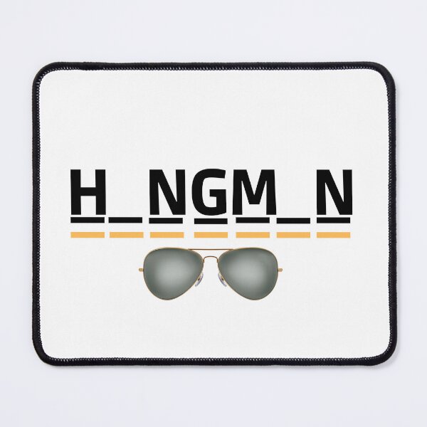 Item preview, hangman font black and yellow with glasses designed and sold by LannisterOnMars.