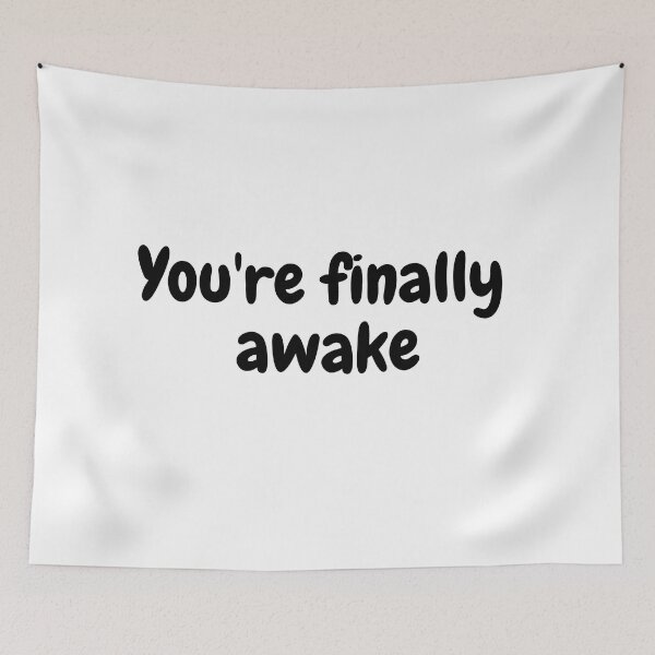 Item preview, hey you you're finally awake Popular Meme Speech  designed and sold by Figuradam.