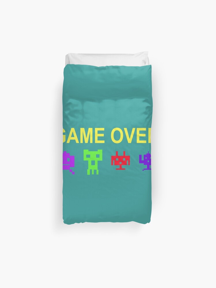 Space Invader Game Over Duvet Cover By Towerydesign Redbubble