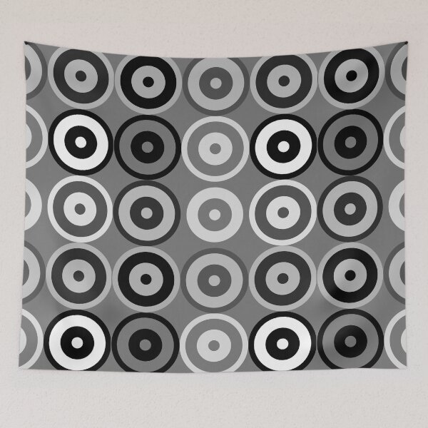 Item preview, Monochrome Multi-pattern Retro Mod Roundel designed and sold by ModSupporters.