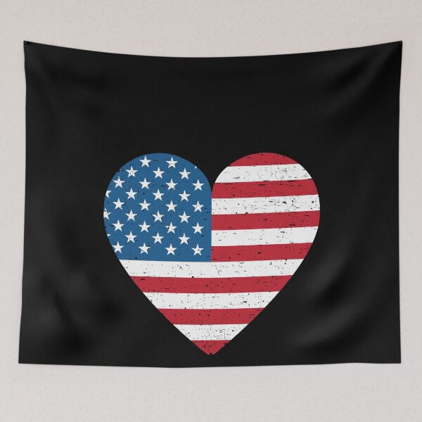 Item preview, American Flag Heart 4th of July USA Patriotic designed and sold by EIMgraphic.