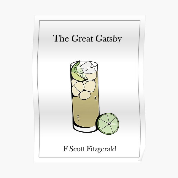 "Gin Rickey from The Great Gatsby by F Scott Fitzgerald" Poster for