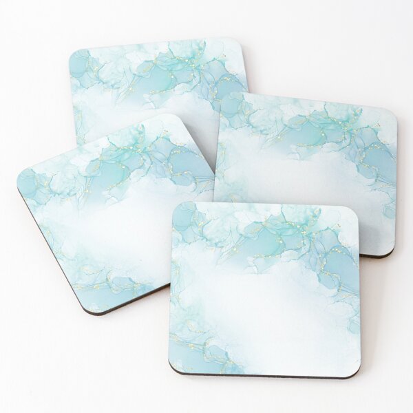 Item preview, Light blue and gold ink bubbles designed and sold by Barbaratemplate.