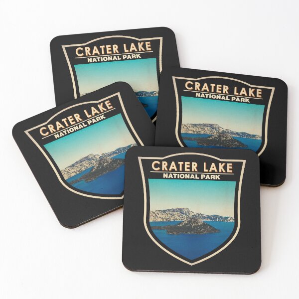 Item preview, Crater Lake National Park Oregon Watercolor Badge designed and sold by KrisSidDesigns.