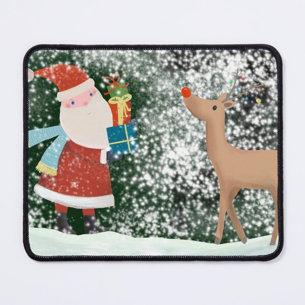 Item preview, Santa taking presents to Rudolf the red nosed reindeer designed and sold by Diane Hunter Art.