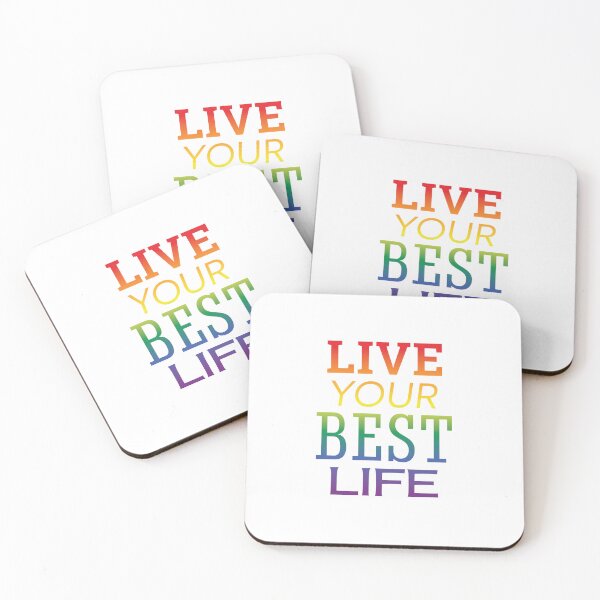 Item preview, 'Live Your Best Life' (White) designed and sold by The Button Gal.