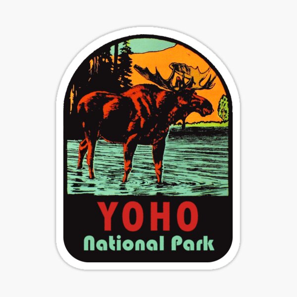 Item preview, Yoho National Park BC Moose Vintage Travel Decal designed and sold by hilda74.
