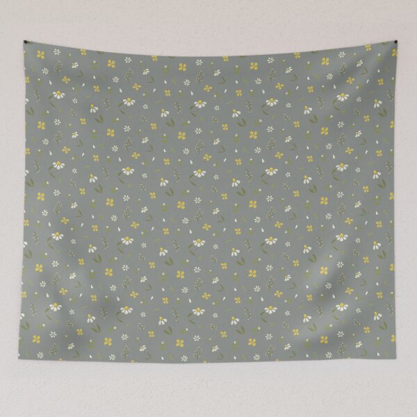 Item preview, Seamless pattern, small flowers, daisies. Paper texture, pastel texture, hand drawing. designed and sold by UVI-CA.