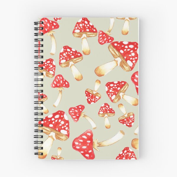 Item preview, Watercolor Mushrooms on Gray Green designed and sold by Cass Noel Studio.