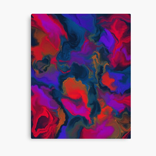 Exotic Flowers Fluid Art Canvas Print