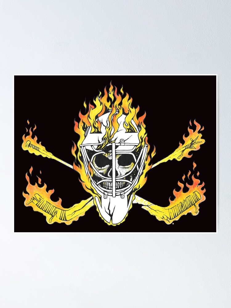 Markstrom's new mask features flaming skull